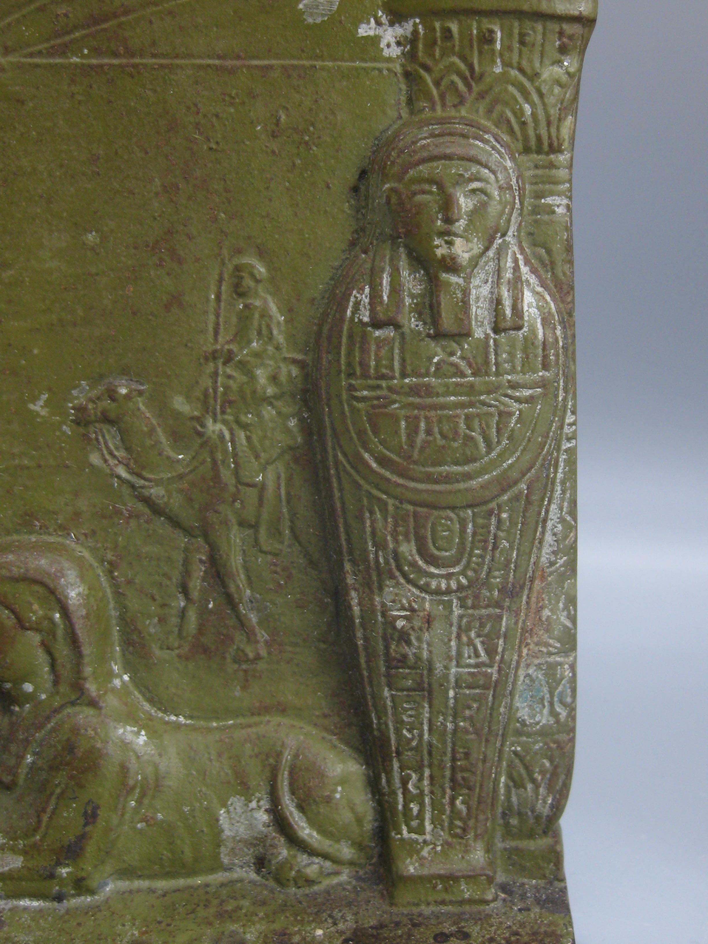 Serre-livres Art Déco ancien de style néo-égyptien Judd n° 9900 en fonte embossée sphinx en vente 8