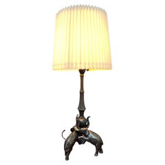 Lampe de table antique Art Déco Elephant par Voss Of Frederick's Denmark 