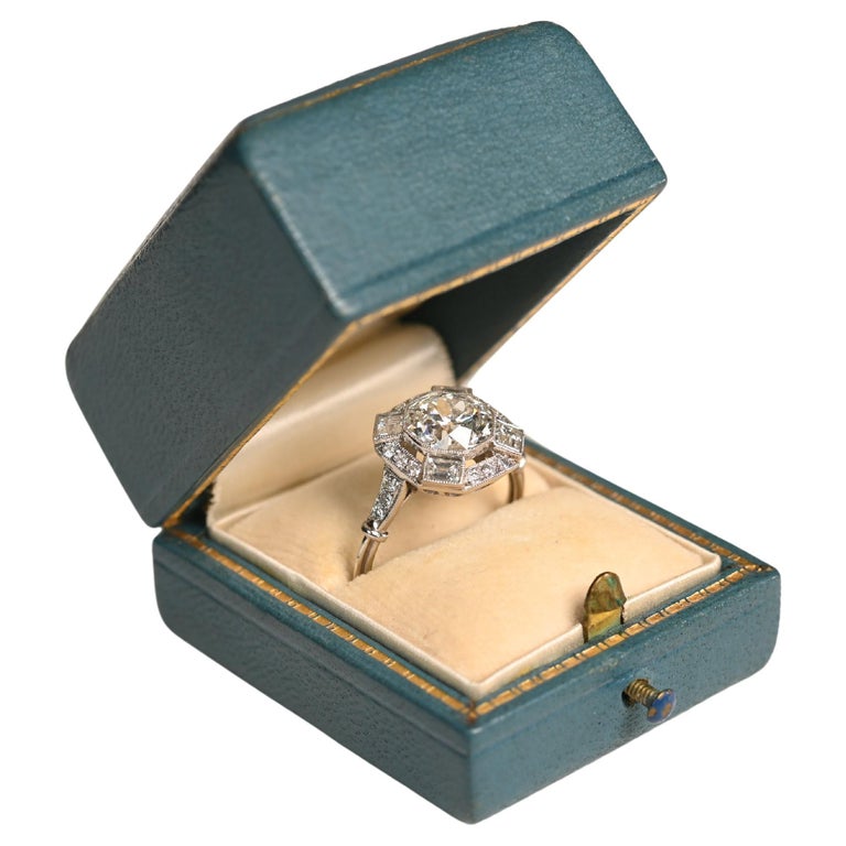 Bague de fiançailles Art déco ancienne, (environ 2,00 carats