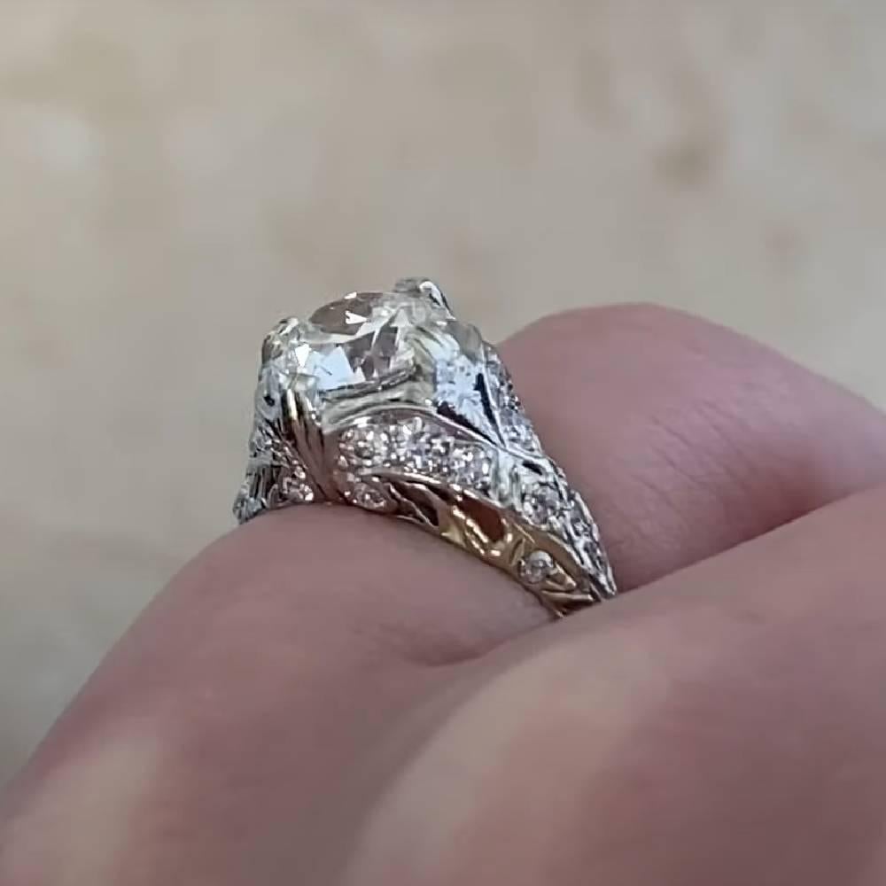 Women's Antique Art Deco Engagement Ring (Approx. 1.2-Carats) Old European Cut Diamond For Sale