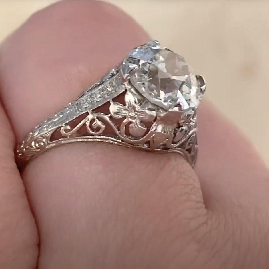 De las mujeres Anillo de compromiso antiguo Art Decó (aprox. 2,00 quilates), diamante talla europea antiguo en venta