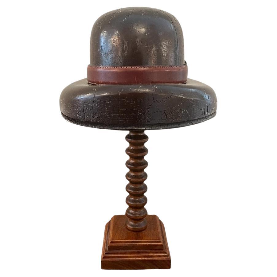 Antique Art Deco English Hat Mold on Stand For Sale