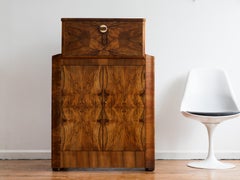 Antique Art Deco English Rosewood Dry Bar Cabinet