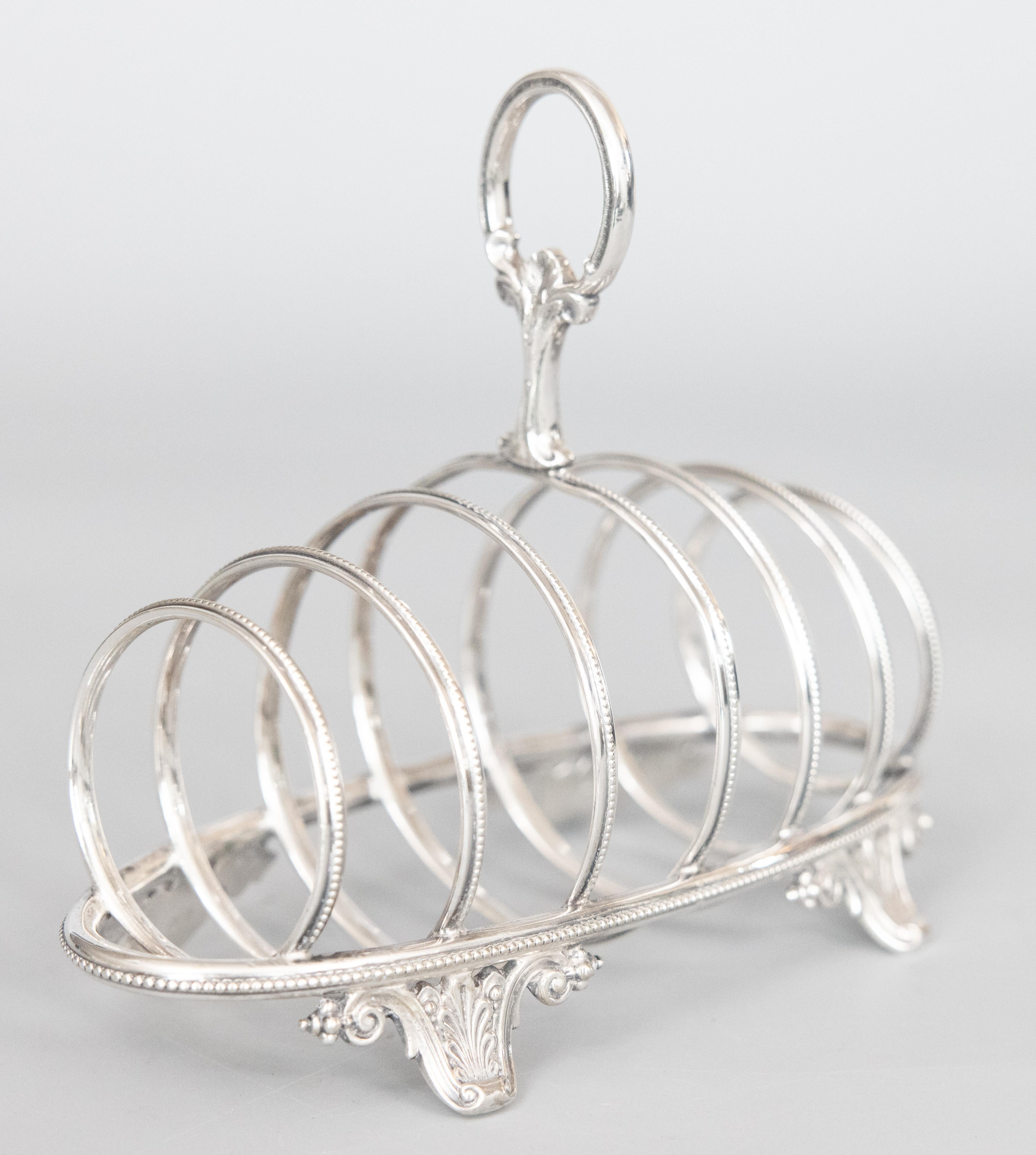 Antique Art Deco English Silver Plate Toast Rack, circa 1900 For Sale 1