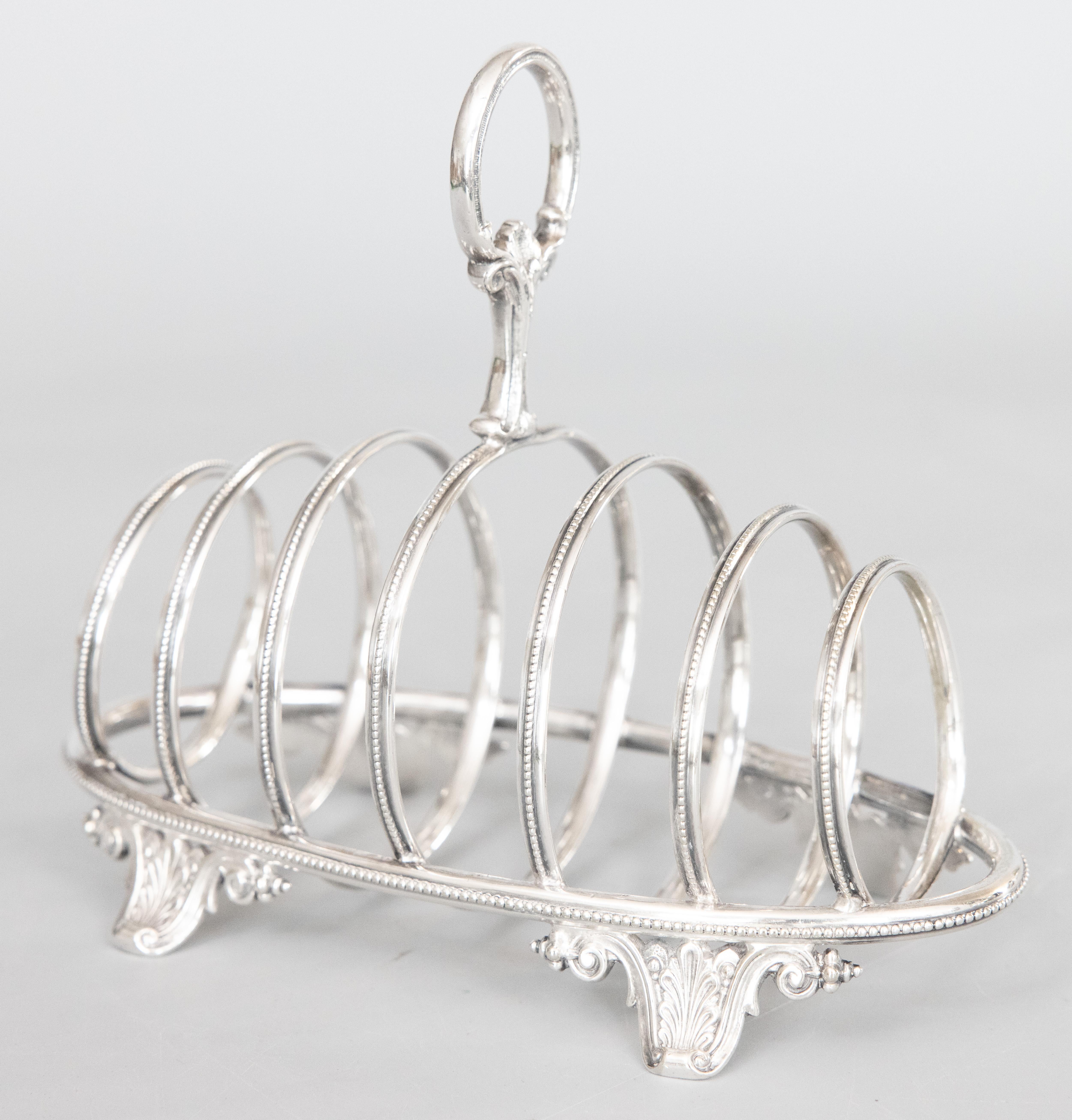Antike Art Deco English Silver Plate Toast Rack, um 1900 im Angebot 2