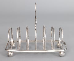 Antique Art Deco English Silver Plate Toast Rack