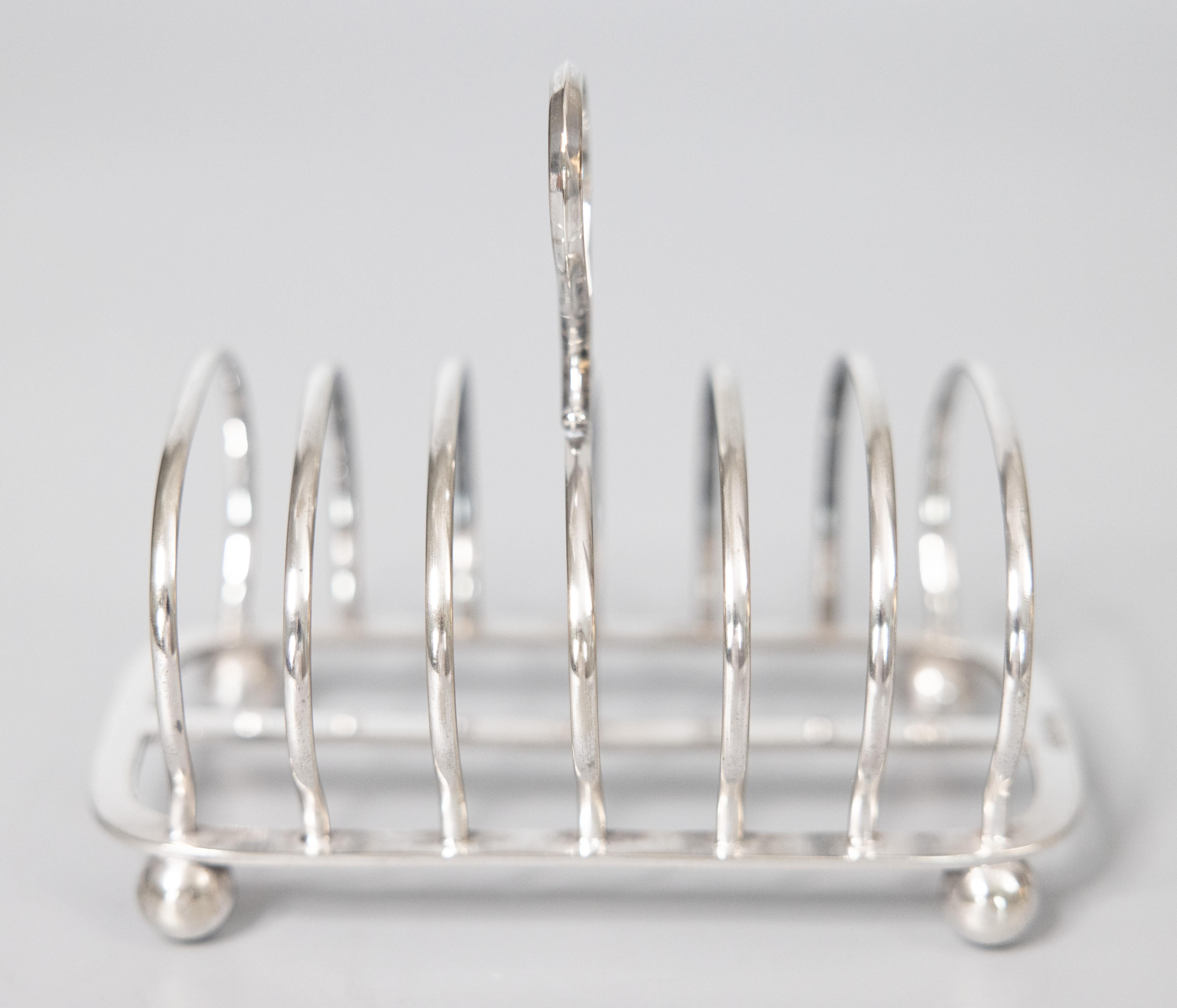 Antique Art Deco English Silver Plate Toast Rack In Good Condition In Pearland, TX