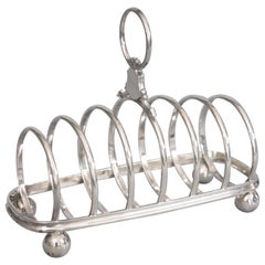 Antique Art Deco English Silver Plate Toast Rack