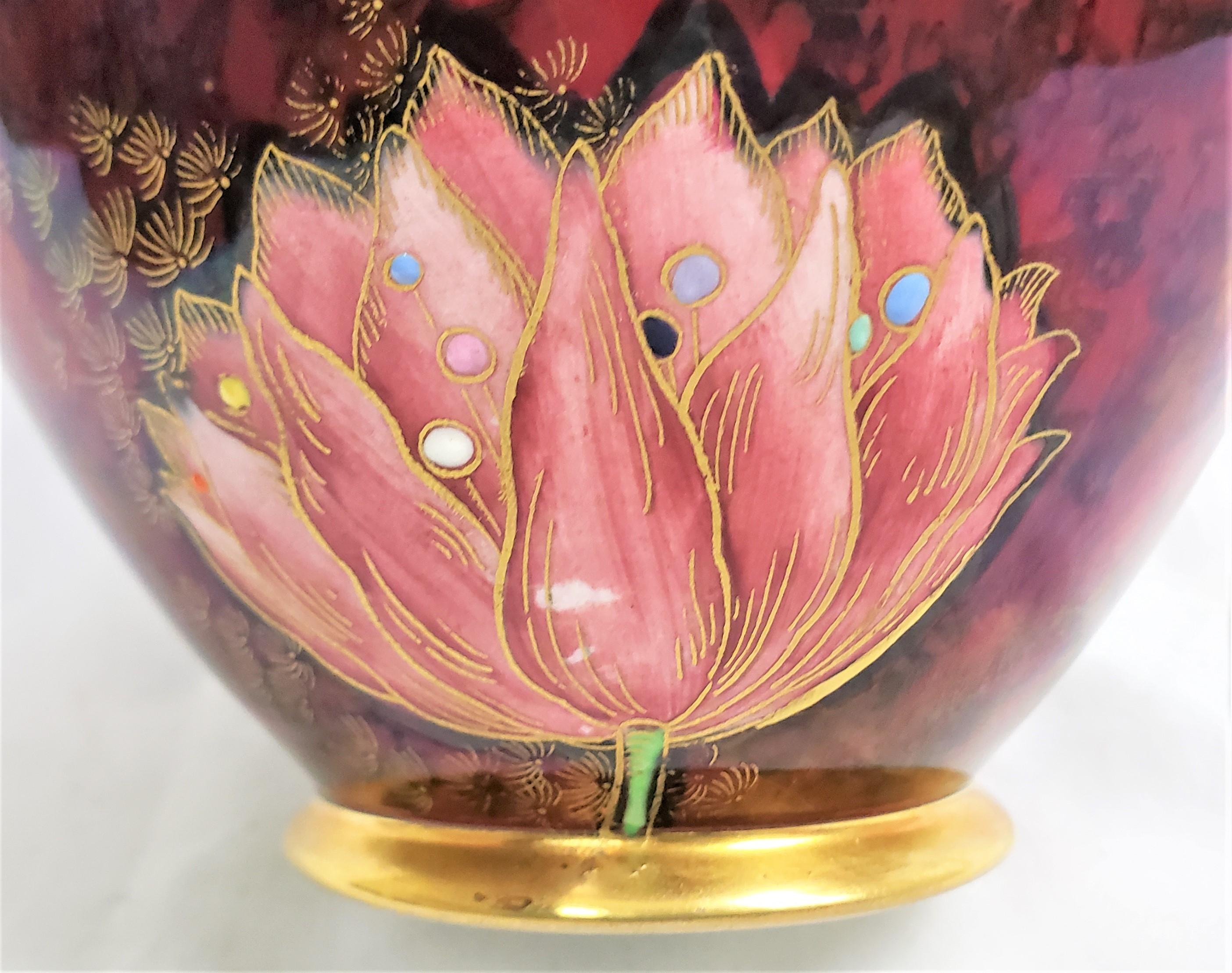 Antique Art Deco Era Carlton Ware Vase with Asian Inspired Decoration 7