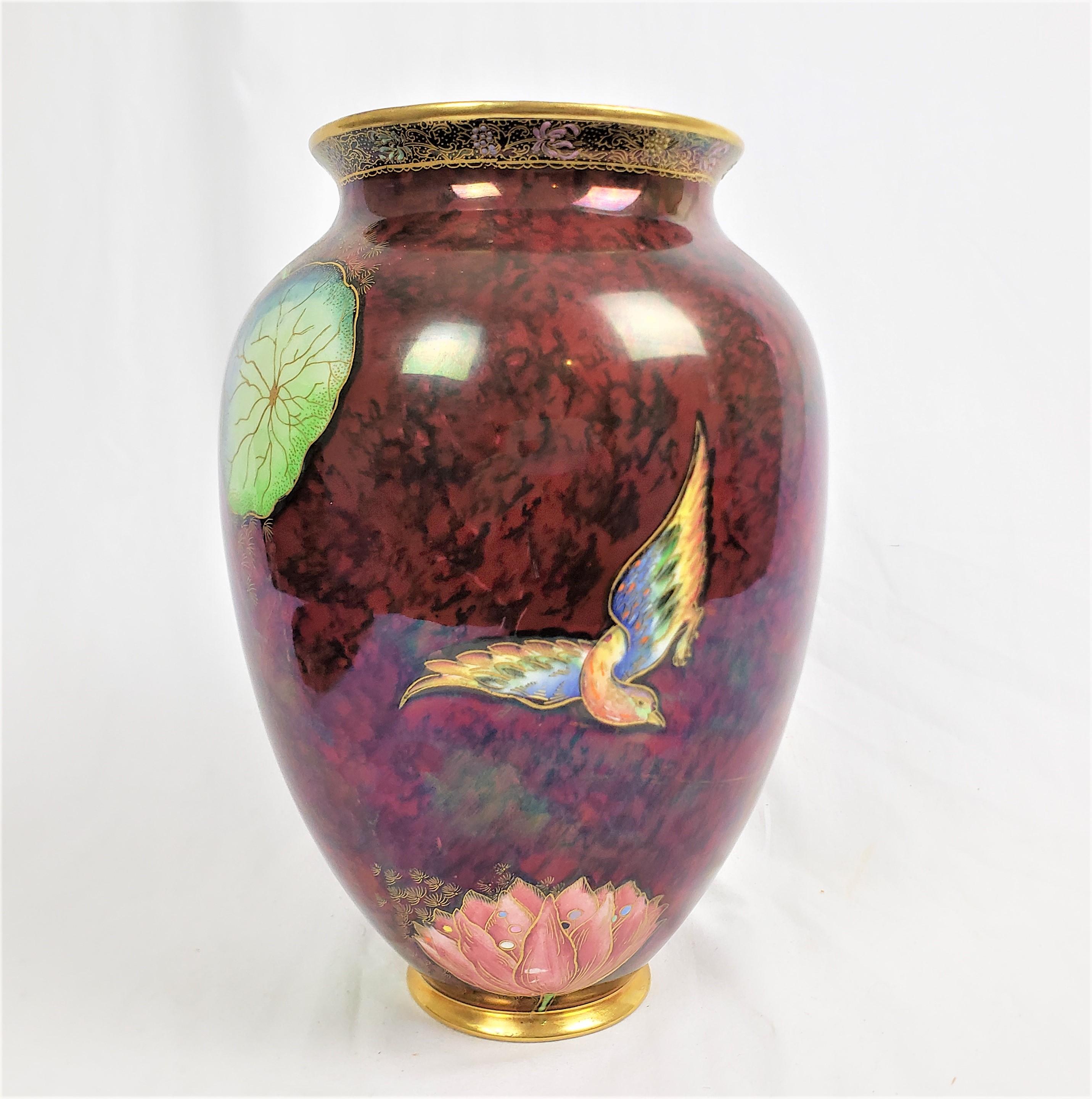 19th Century Antique Art Deco Era Carlton Ware Vase with Asian Inspired Decoration