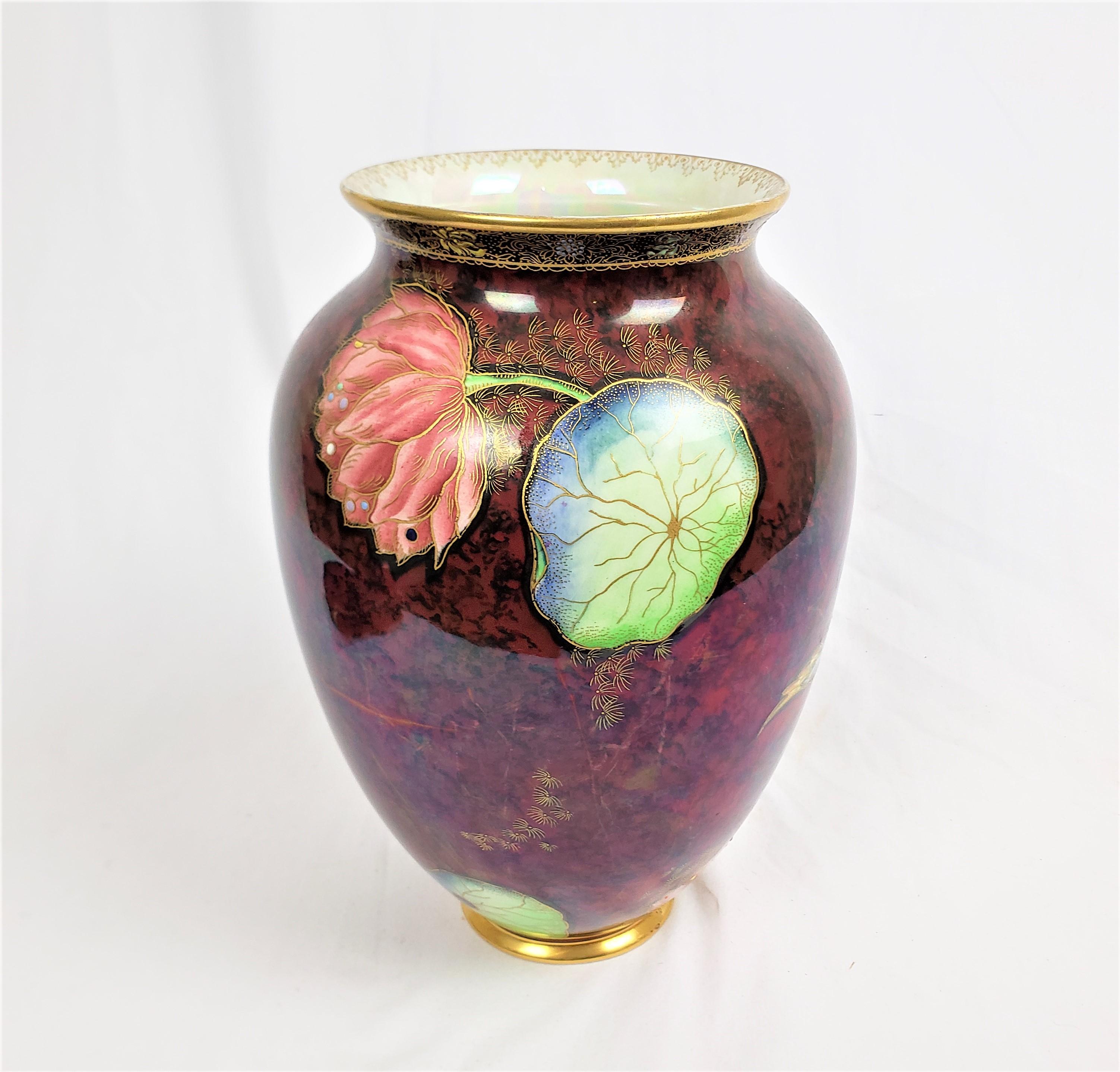 Antique Art Deco Era Carlton Ware Vase with Asian Inspired Decoration 1