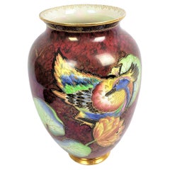 Antike Carlton-Ware-Vase aus der Art-déco-Ära mit asiatisch inspirierter Dekoration