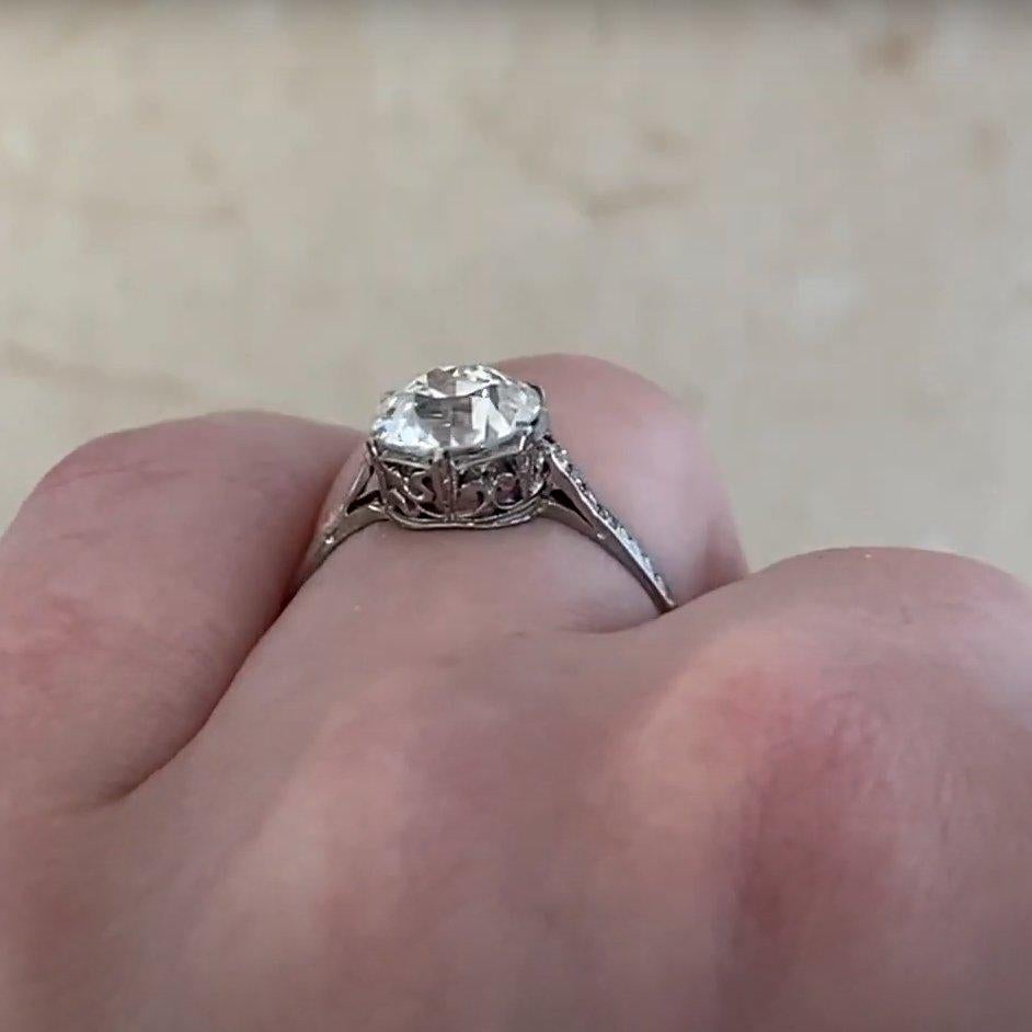 De las mujeres Antiguo Anillo de Diamantes Europeos Antiguos de la Era Art Decó (GIA Aprox. 1,80 Quilates) Platino en venta
