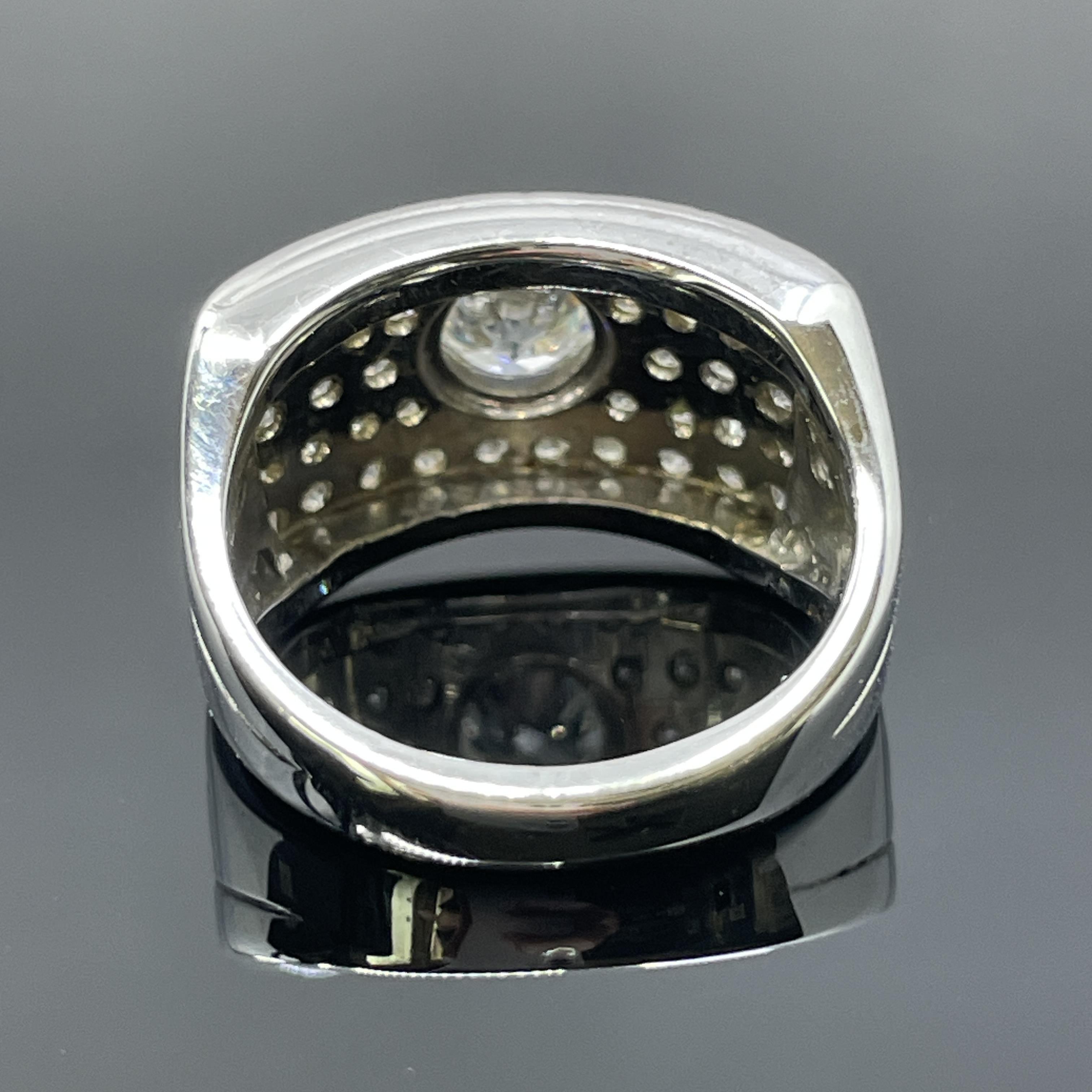 Antike Art Deco Europäischer Schliff Diamant 1,85ctw Breites Band 14k Weißgold (Alteuropäischer Schliff) im Angebot