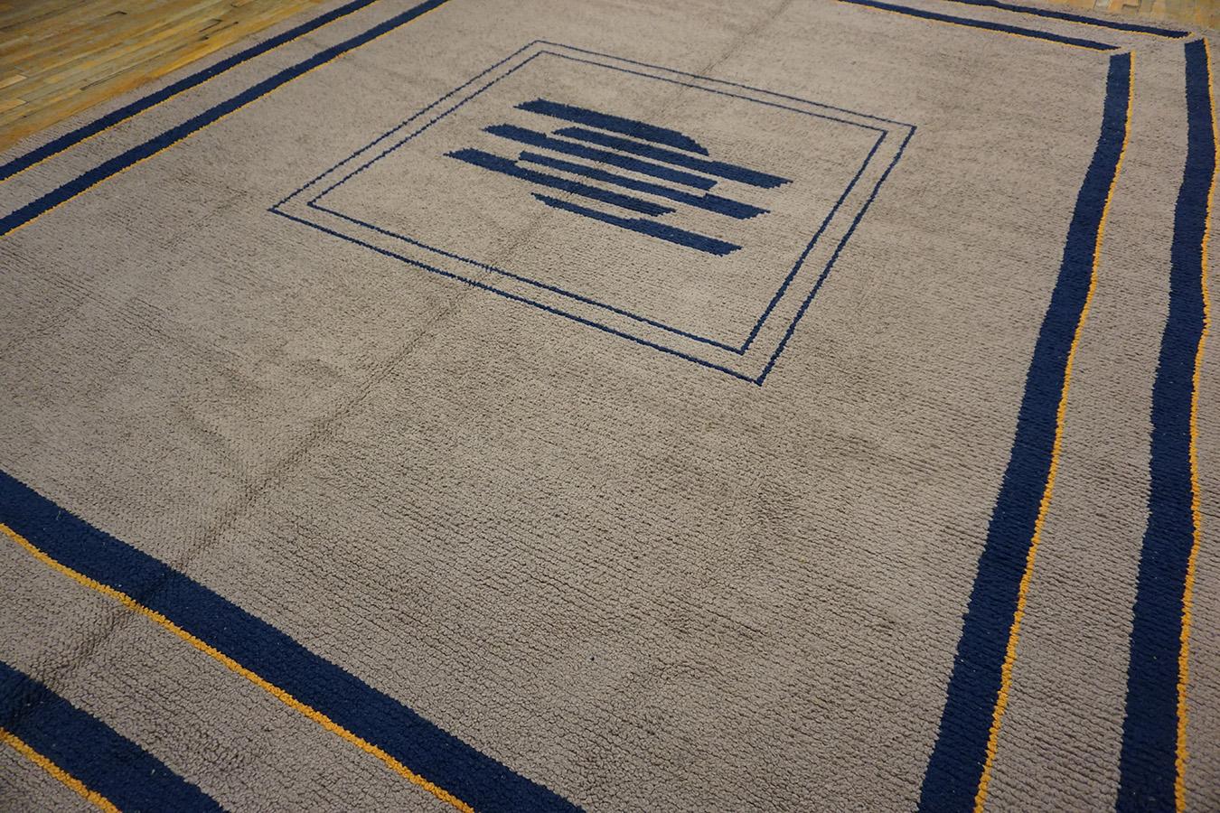 Tapis Art Déco espagnol du début du 20ème siècle ( 11'10
