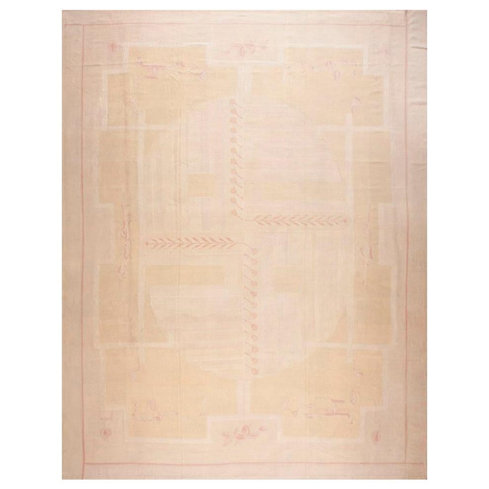 Französischer Art-déco-Abusson-Teppich aus den 1930er Jahren ( 12''10 x 16''8'' - 392 x 508 )