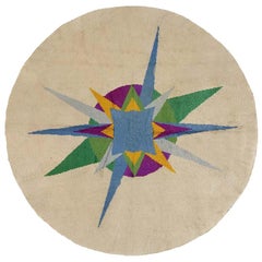 Runder europäischer Art-Déco-Teppich aus der Mitte des 20. Jahrhunderts ( 8'5 R - 257 R)