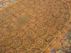 1920s Brown Antique French Art Deco Hand Knotted Rug 8'10" x 13'3"