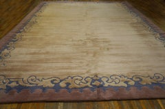 Splendid Tan Beige Color with Open Field Vintage Art Deco - European Rug