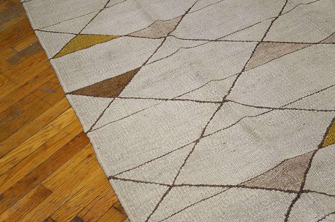 1930s French Art Deco Flat-Weave Carpet ( 4'9