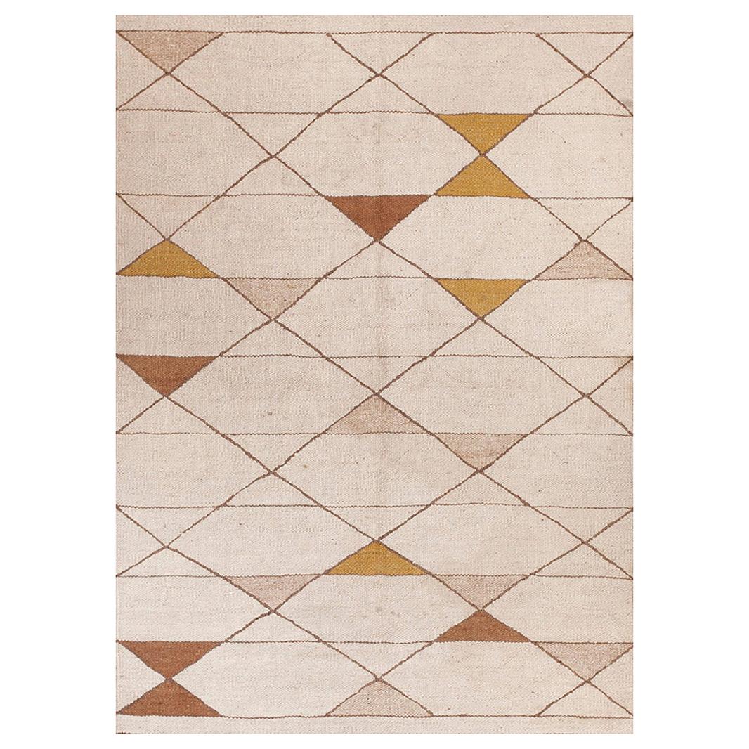 1930s French Art Deco Flat-Weave Carpet ( 4'9" x 6'8" - 145 x 203 ) For Sale