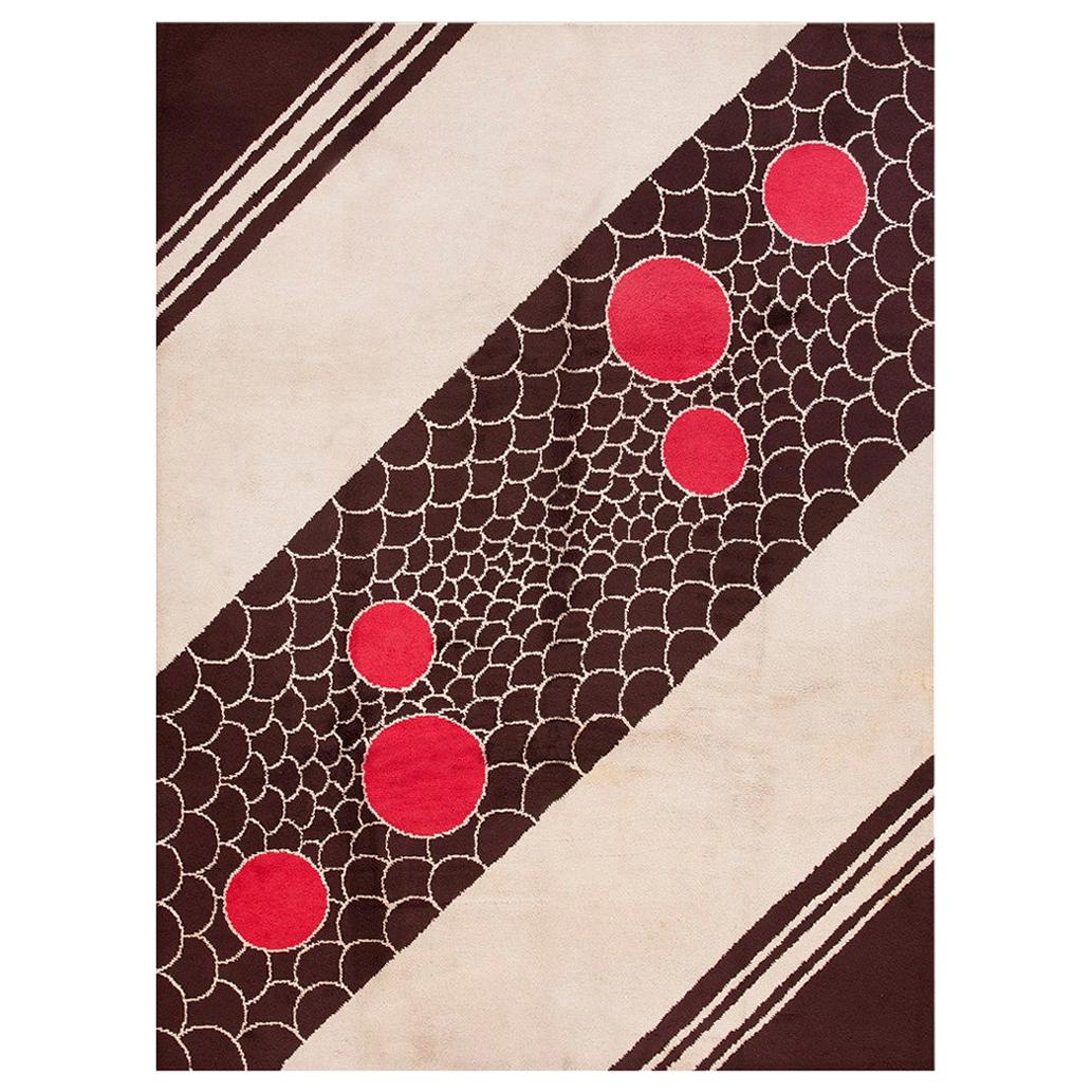 1930s English Art Deco Carpet ( 8'8" x 11'9" - 265 x 358 ) For Sale