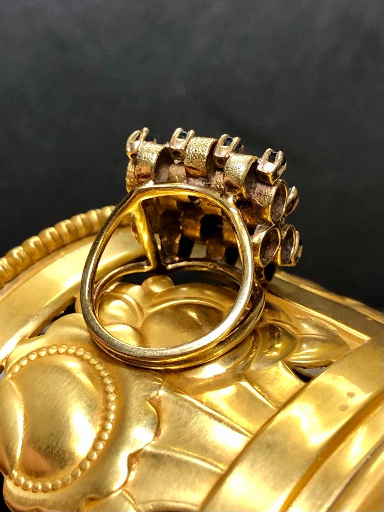 Antique Art Deco F and F Felger Ruby Sapphire Ring For Sale at 1stDibs
