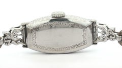 Antique Art Deco Fancy Gubelin Platinum & 1.58ctw Diamond Wrist Watch & Gray Cor
