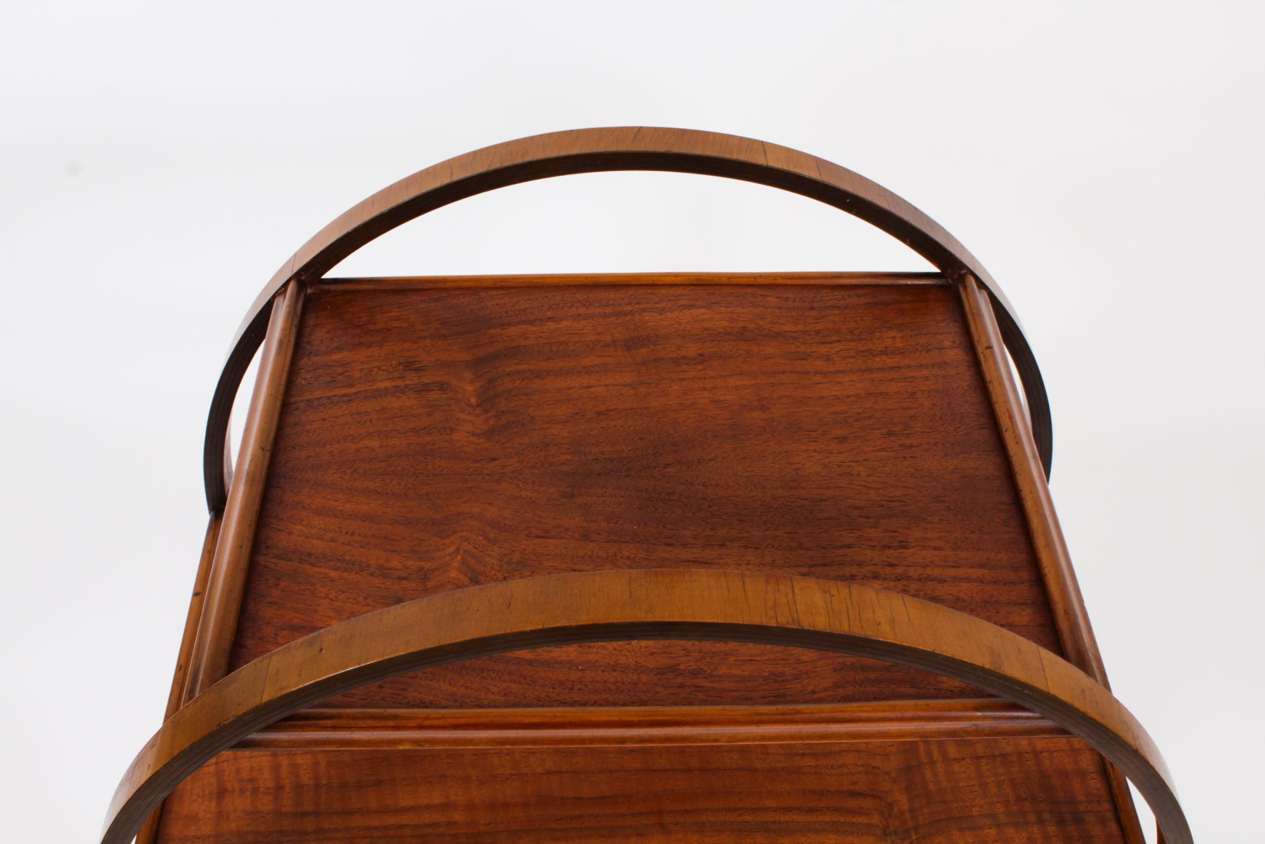 Early 20th Century Antique Art Deco Figured Walnut Serving Trolley c.1920 20th Century  For Sale