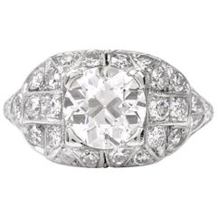 Antique Art Deco Filigree Diamond Platinum Engagement Ring