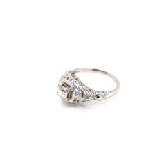 Antique Art Deco Filigree Solitaire Style Diamond Ring