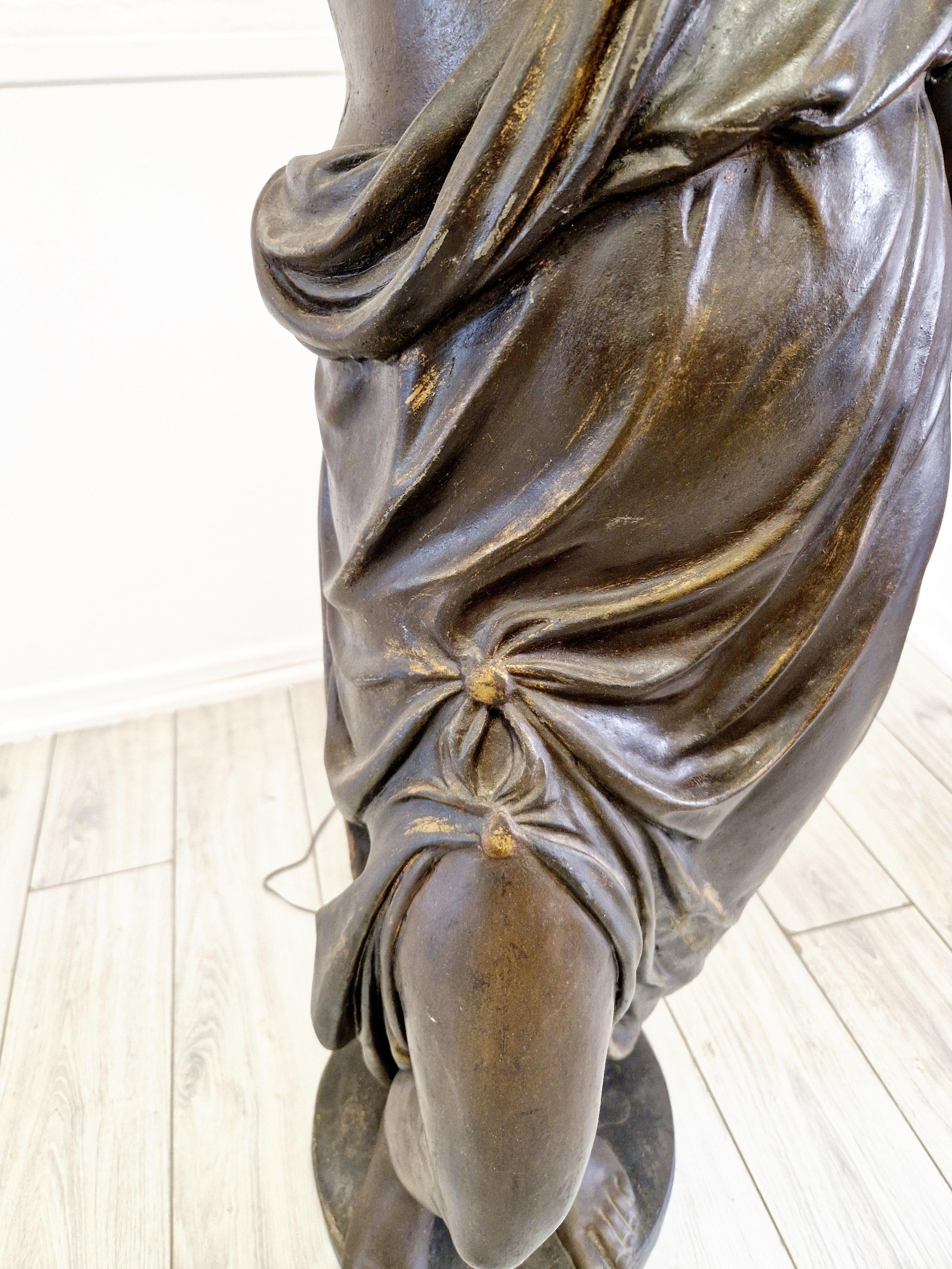 Antike Art Deco Stehlampe Lebensgröße weibliche Skulptur im Angebot 2