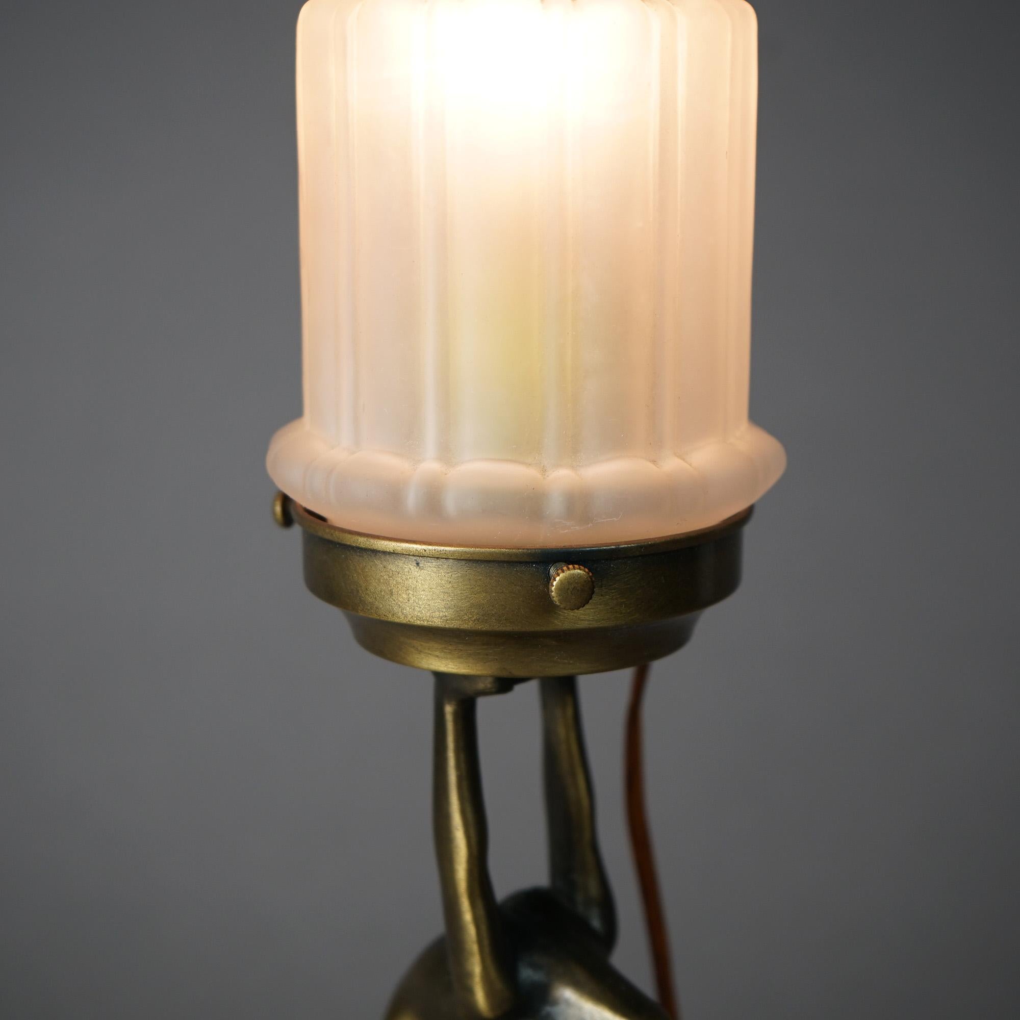 Antique Art Deco Frankart School Figural Nude Table Lamp 20th Century In Good Condition In Big Flats, NY
