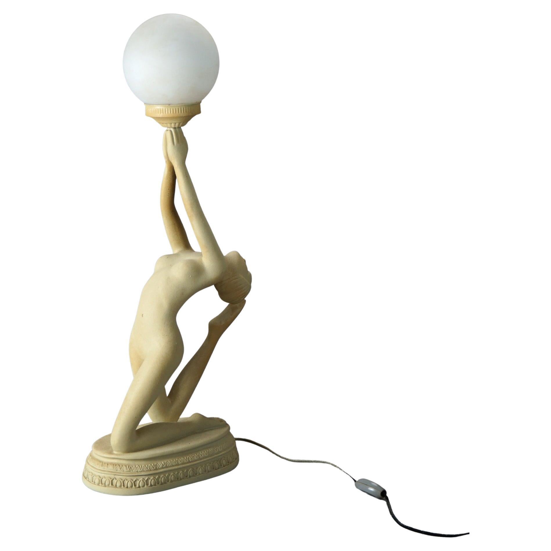 Antique Art Deco Frankart School Figural Nude Table Lamp 20th Century