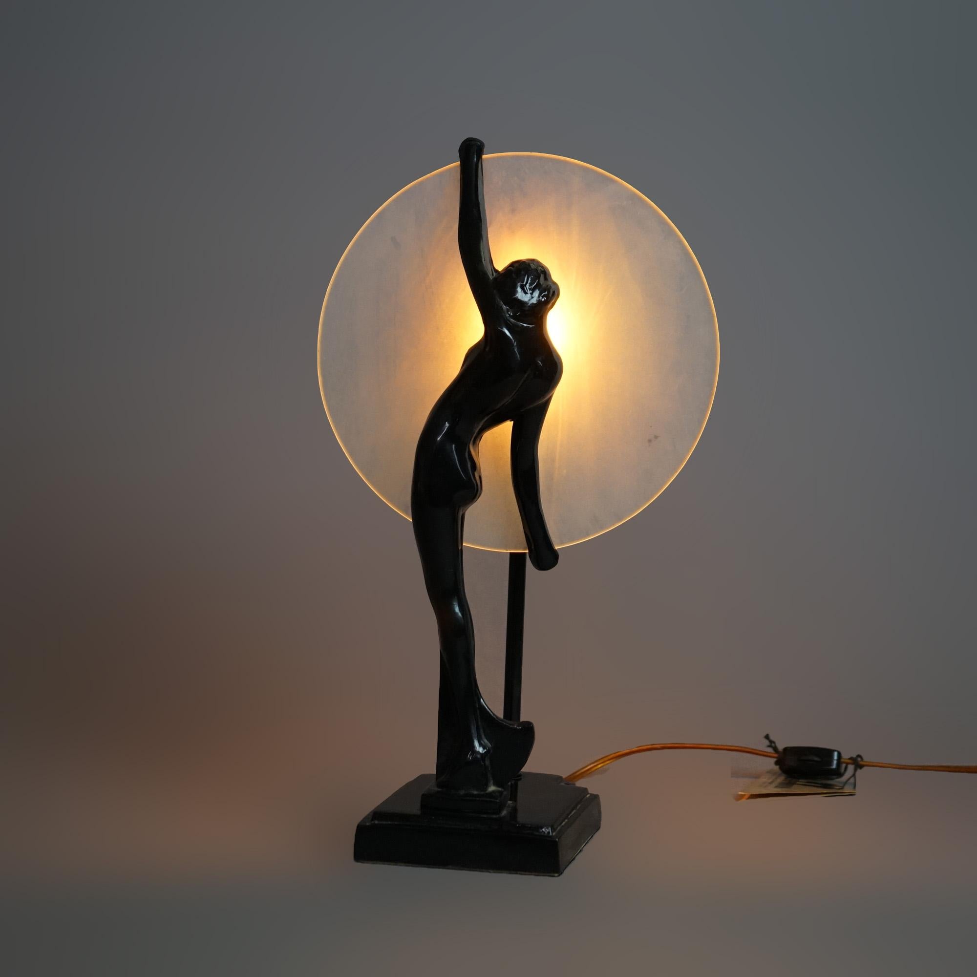 art deco moon lamp