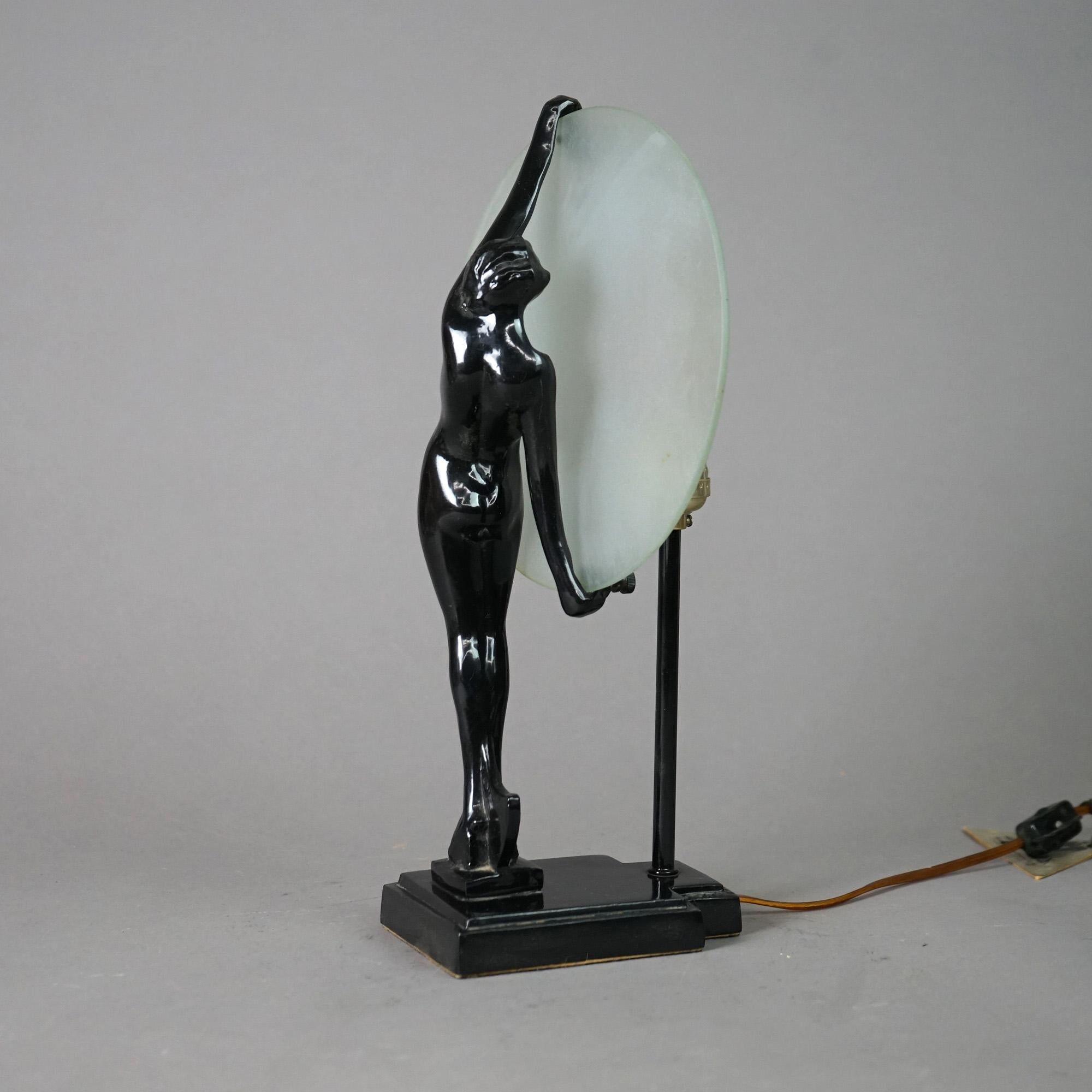 art deco moon lamp