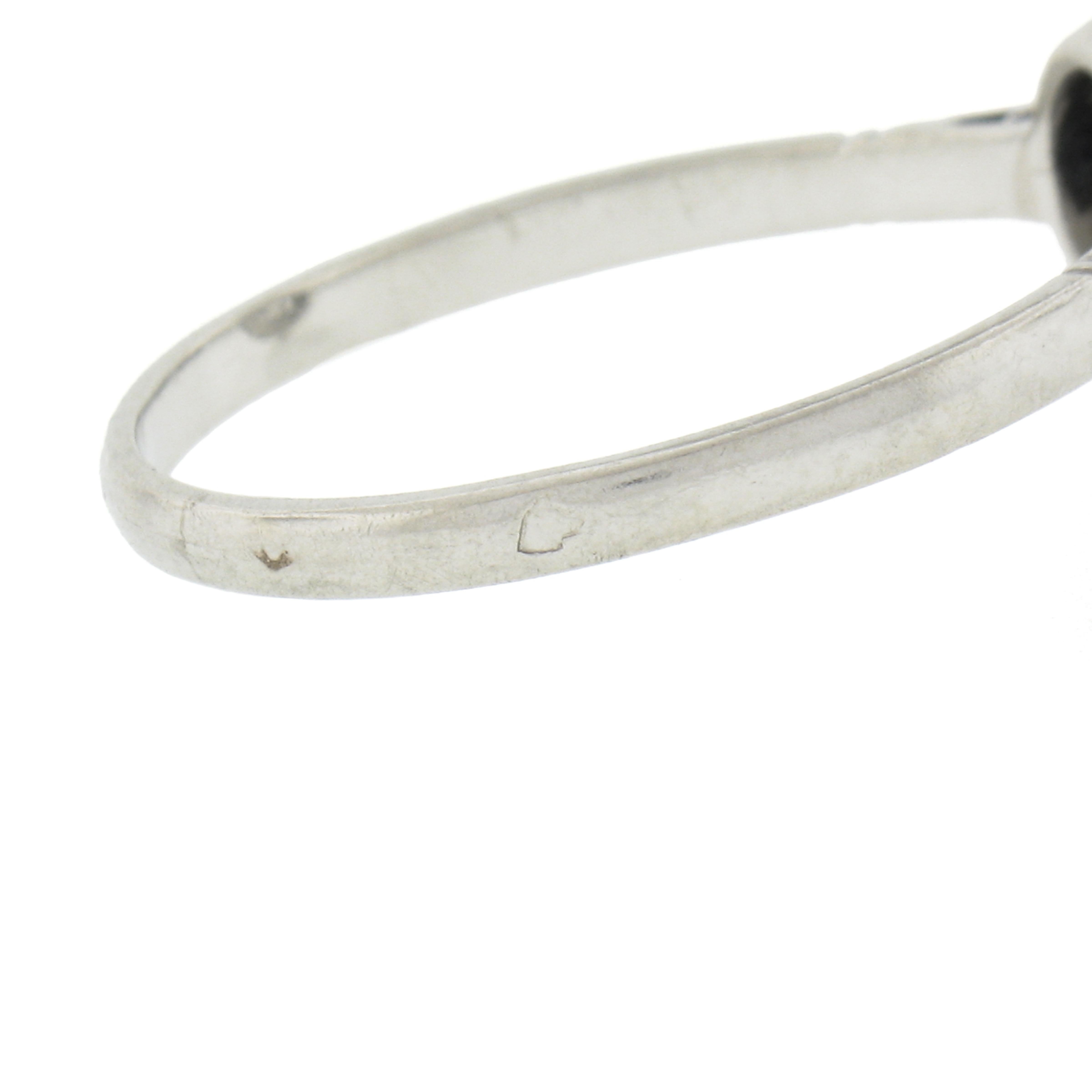 Antique Art Deco French Platinum Illusion Set Diamond Solitaire Engagement Ring For Sale 3