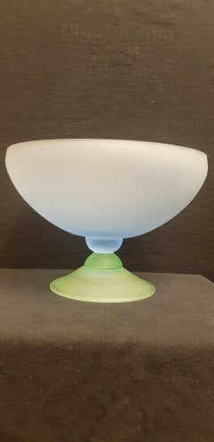 Antique art Deco French satin frosted glass bowl
