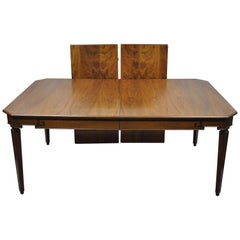 Antique Art Deco French Style Rosewood Dining Room Table with 2 Leaves