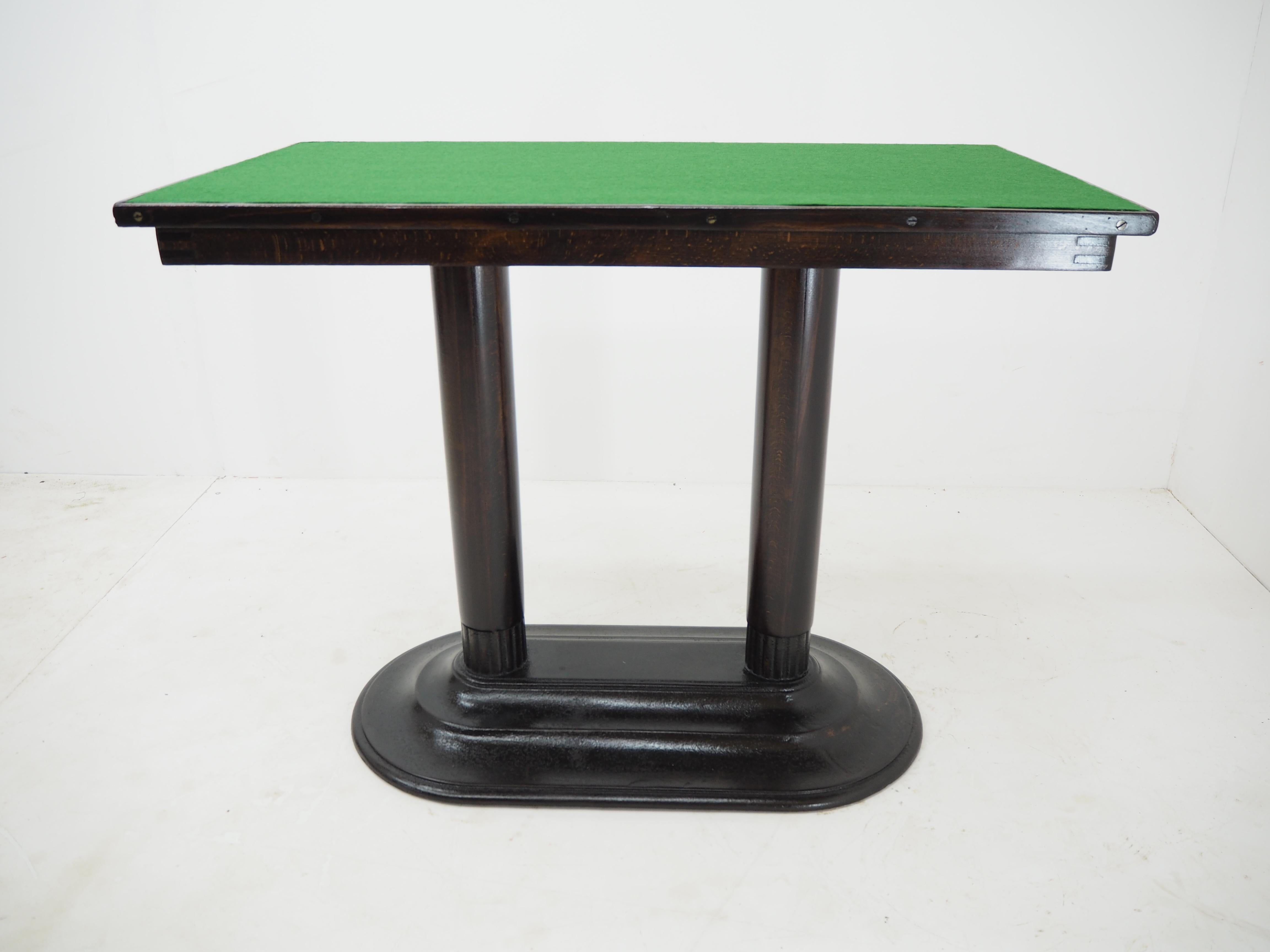 Antiker Art-Déco-Spieltisch mit Eisenfuß, 1920er Jahre im Angebot 5