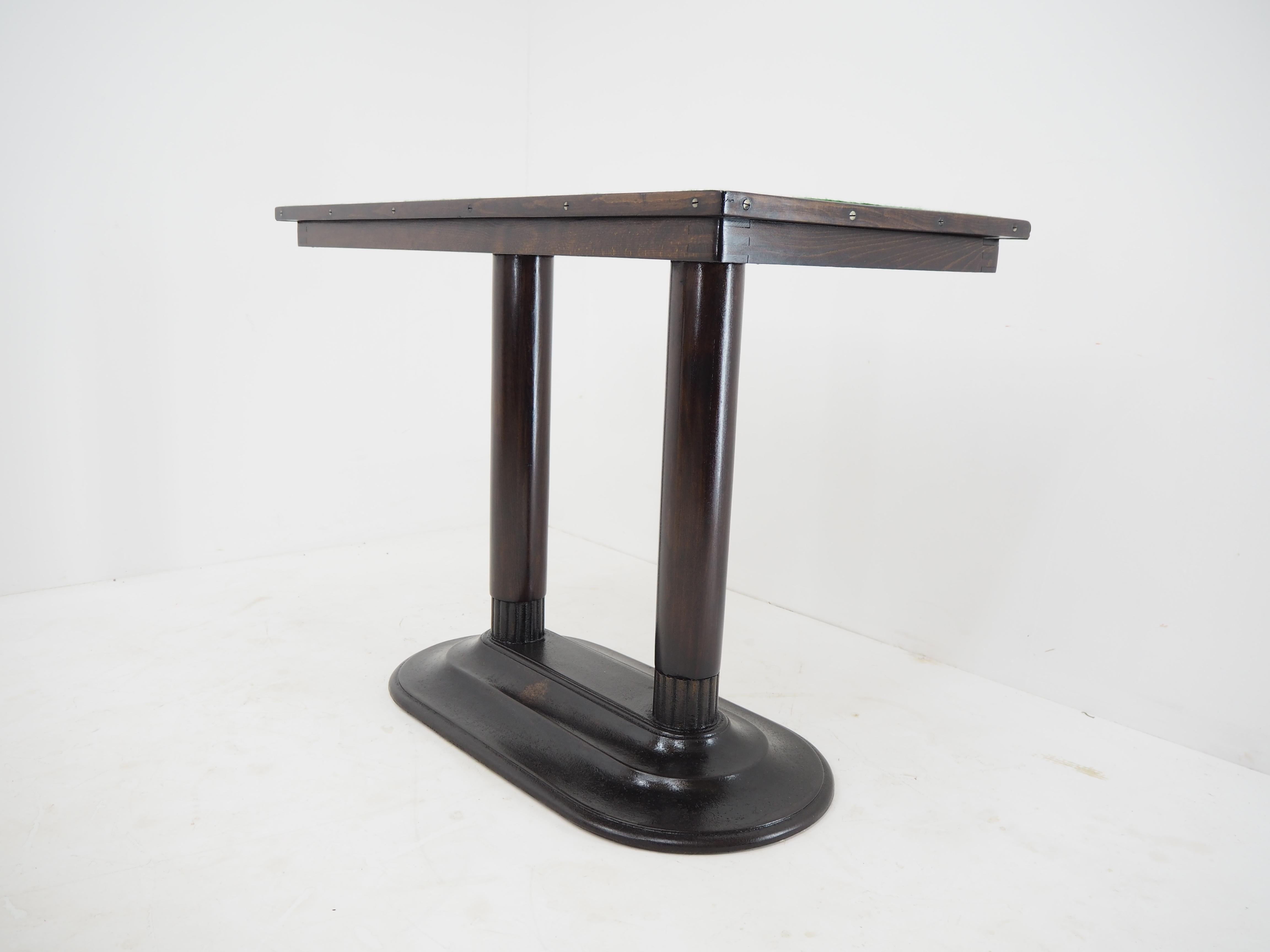 European Antique Art Deco Game Table with Iron Base, 1920s For Sale
