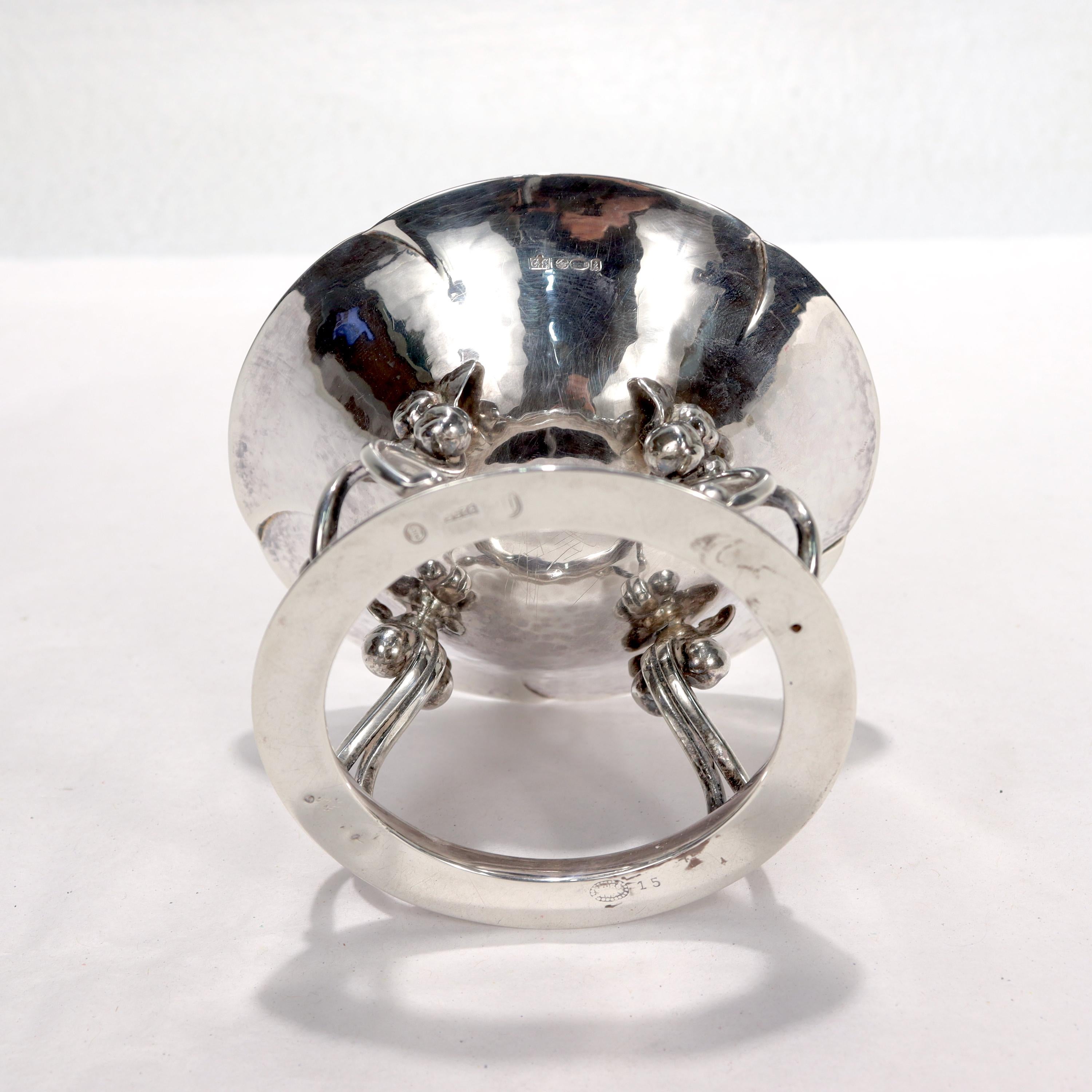 Antique Art Deco Georg Jensen Sterling Silver Footed Dish or Bowl Model No 15 For Sale 3