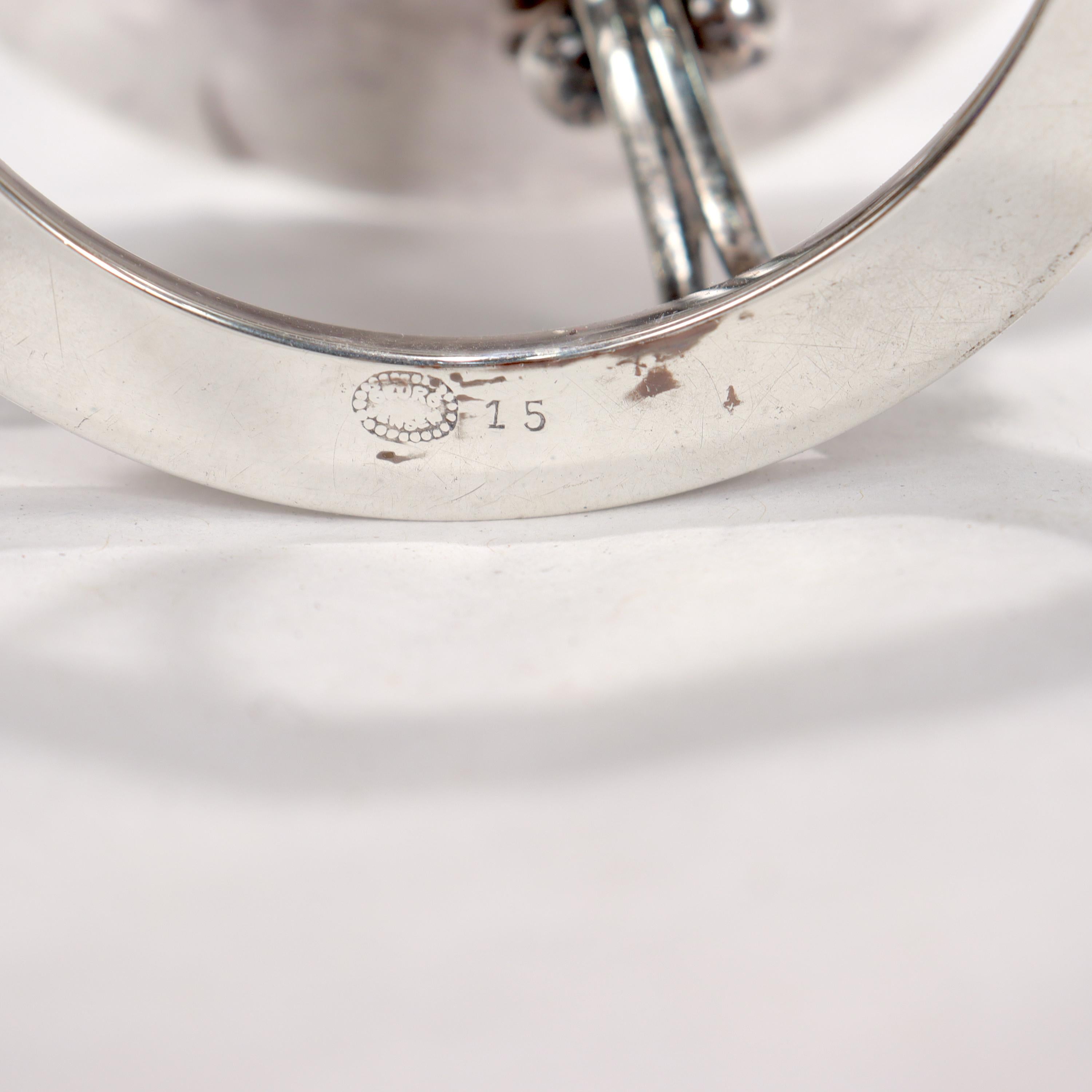 Antique Art Deco Georg Jensen Sterling Silver Footed Dish or Bowl Model No 15 For Sale 9