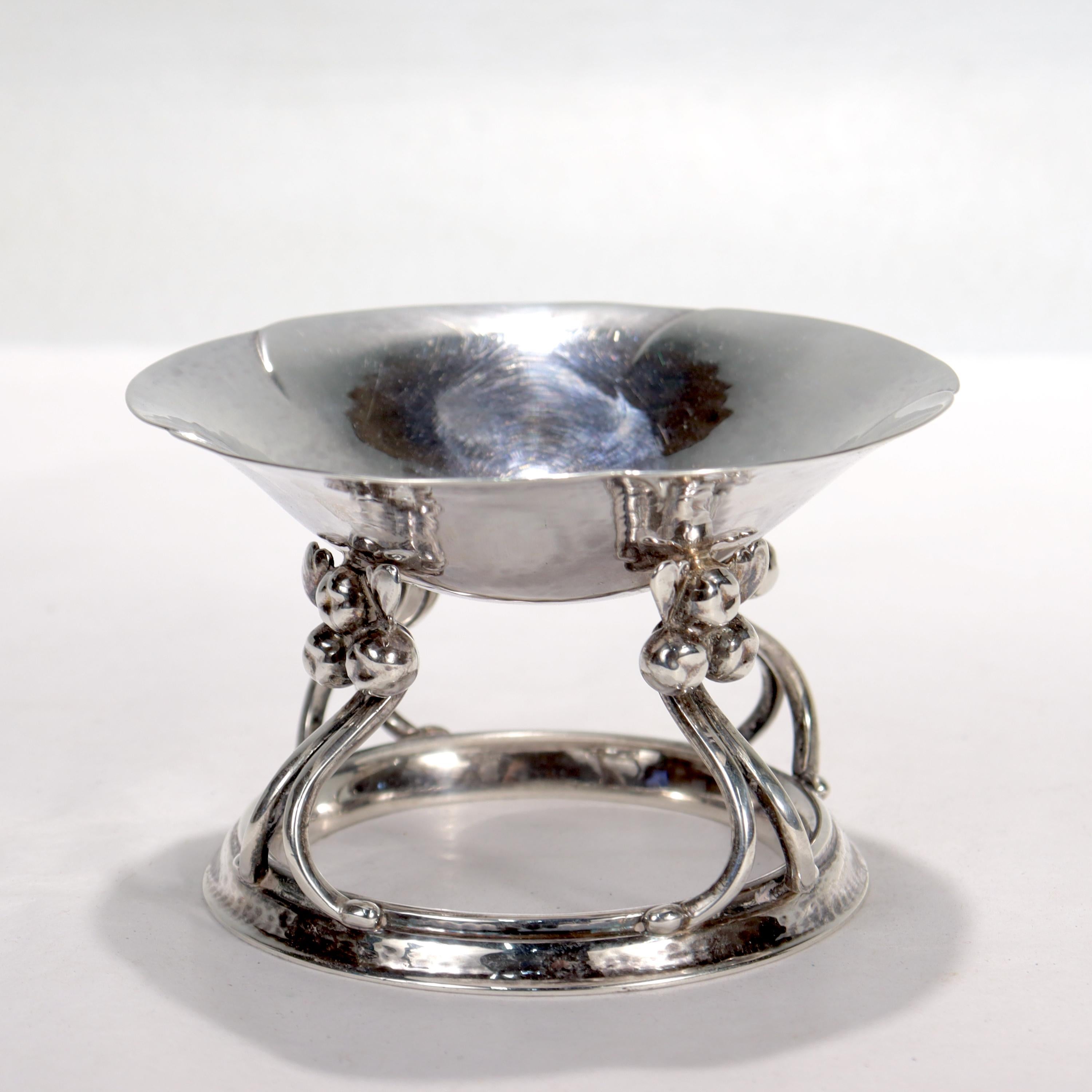 Antique Art Deco Georg Jensen Sterling Silver Footed Dish or Bowl Model No 15 For Sale 1
