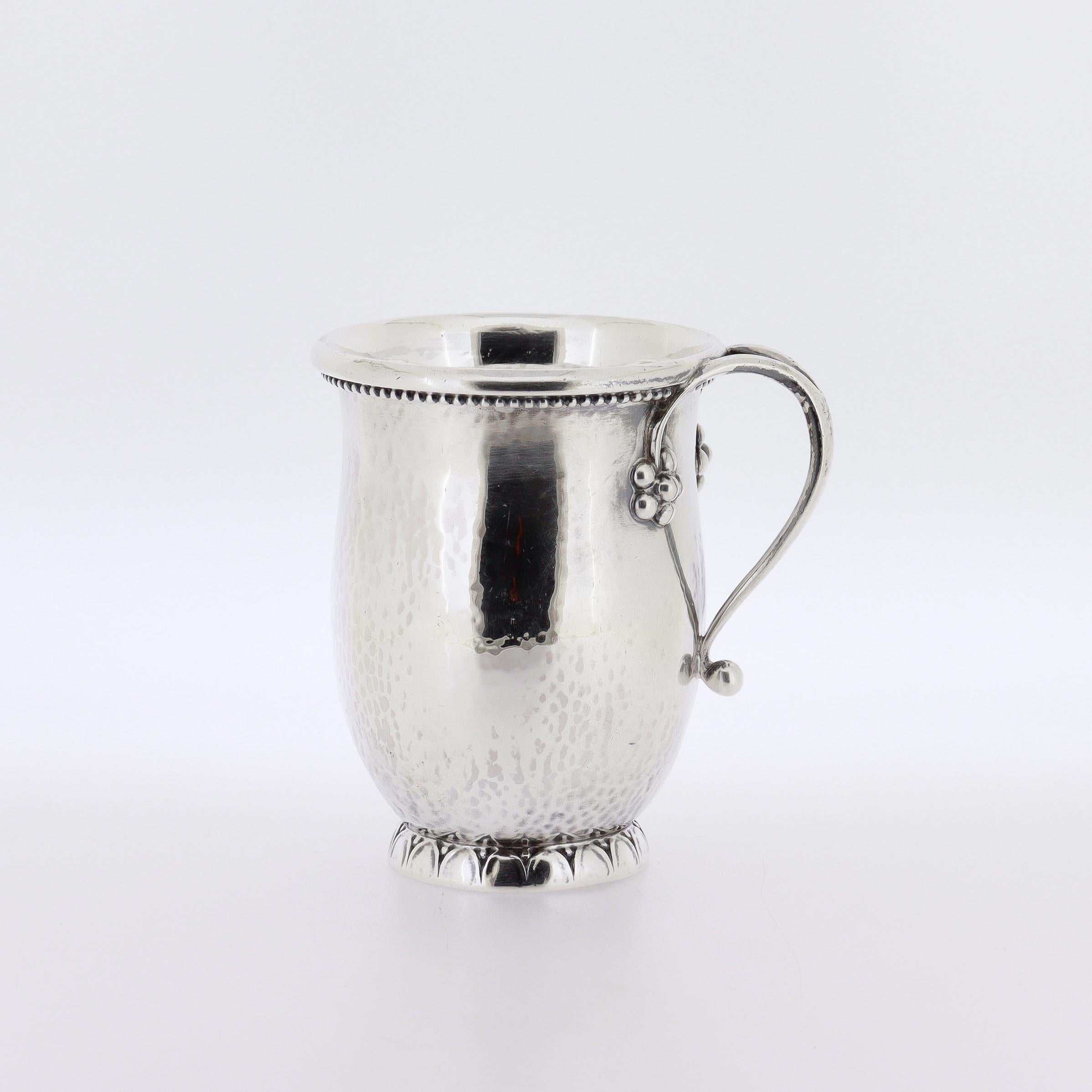 Antique Art Deco Georg Jensen Sterling Silver Mug or Cup Model No. 427A For Sale 6