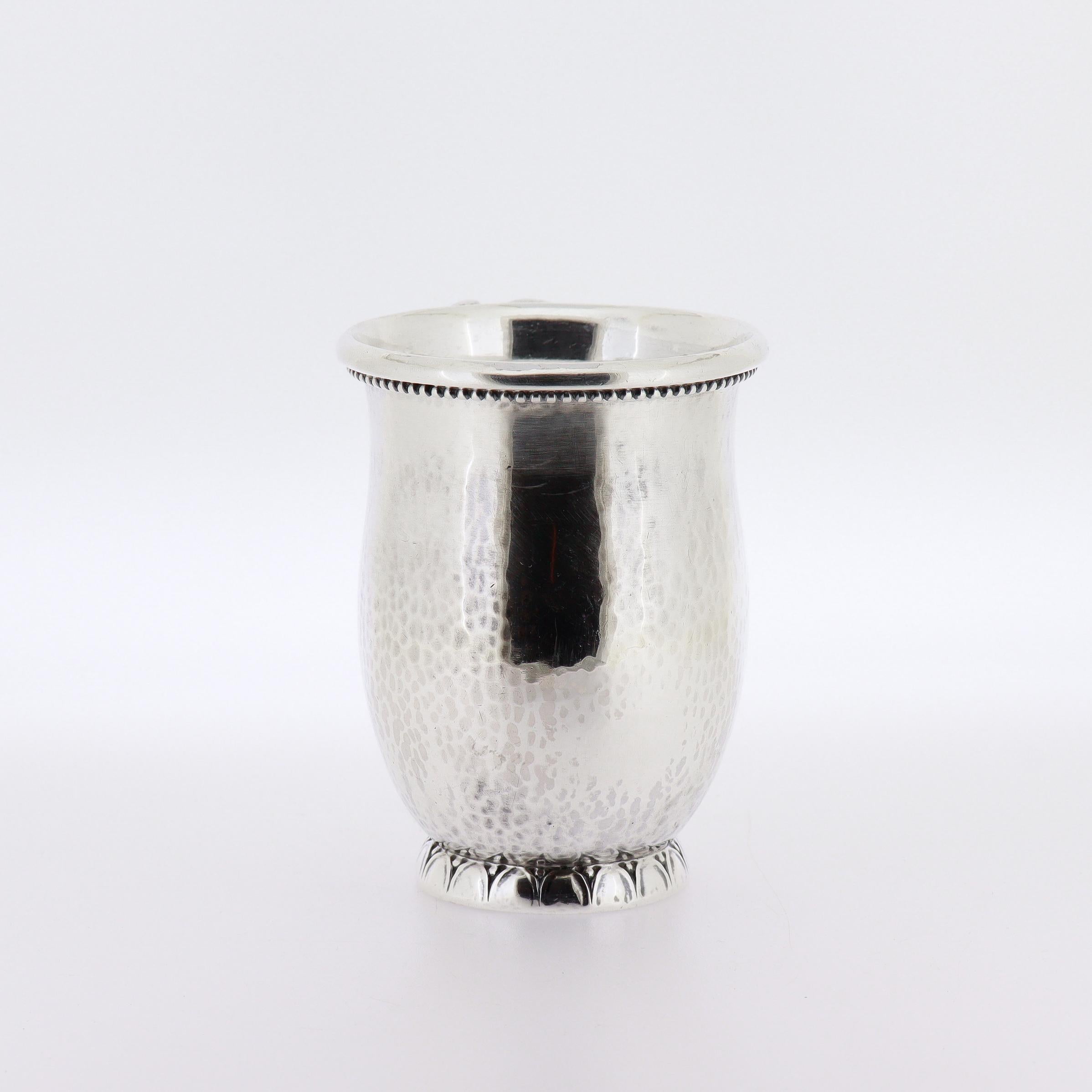 Antique Art Deco Georg Jensen Sterling Silver Mug or Cup Model No. 427A In Good Condition For Sale In Philadelphia, PA