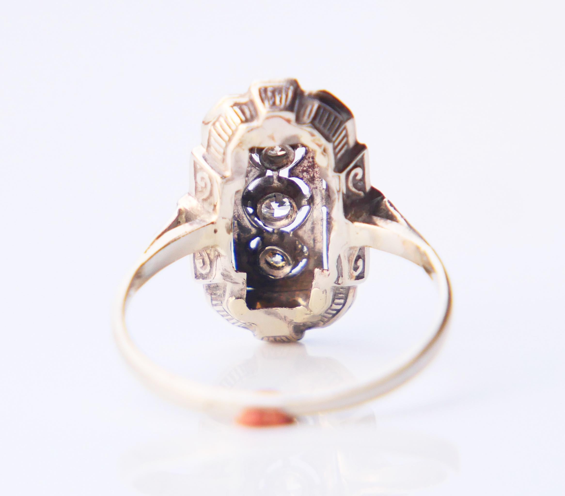 Art Deco German Ring Diamonds solid 14K White Gold Ø US5 / 1.55 gr For Sale 8