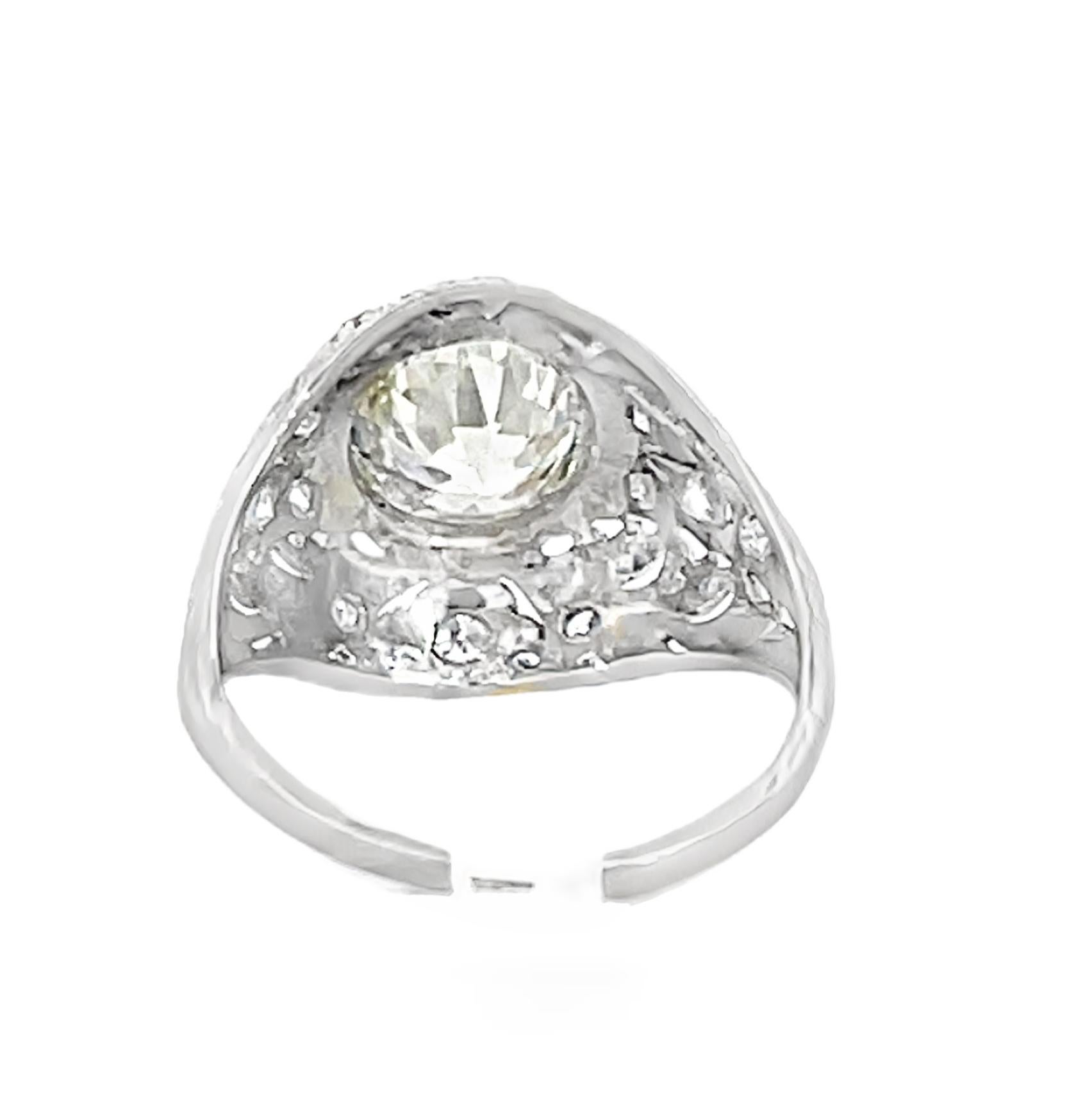 Antique Art Deco GIA Certified Engagement Diamond Ring For Sale 6