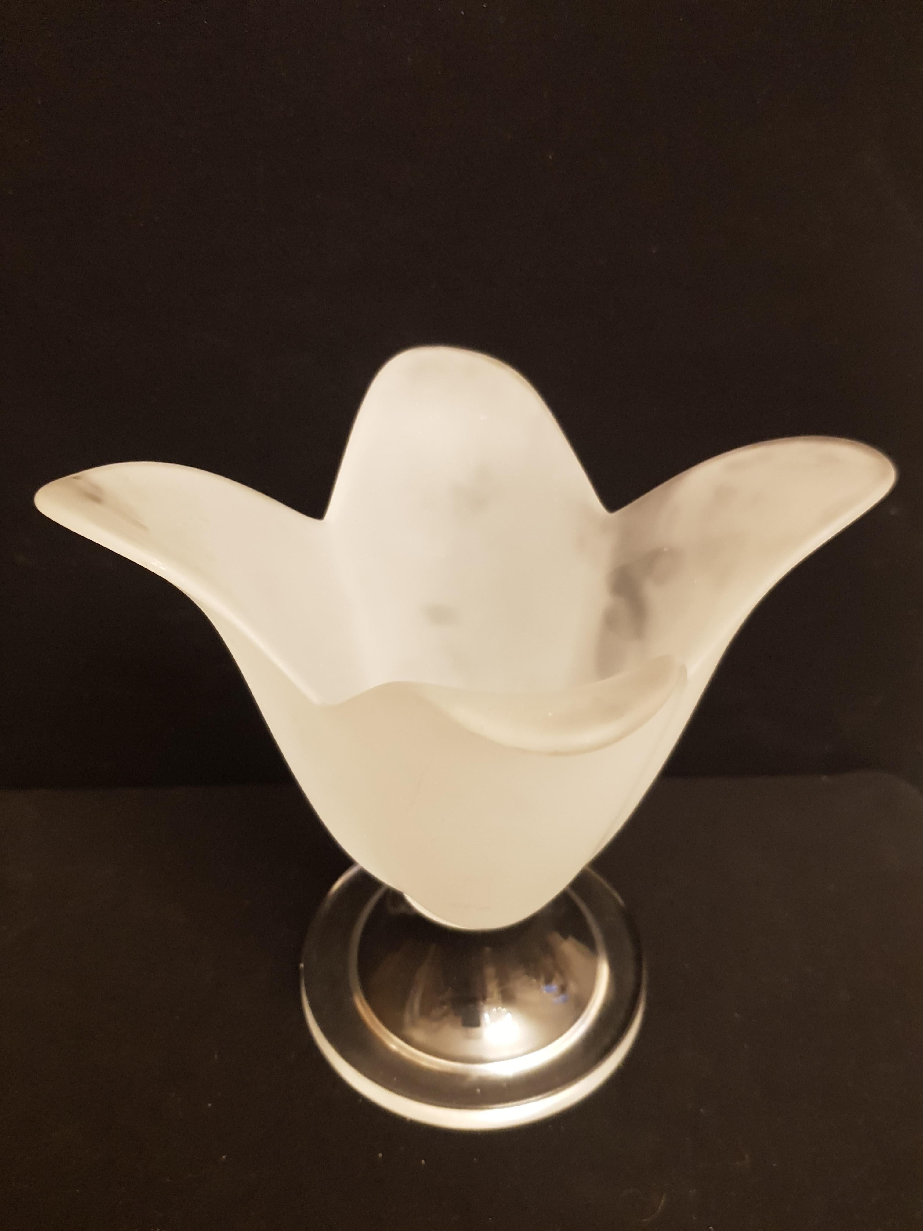 Art Nouveau Antique Art Deco Glass satin Flower Vase For Sale