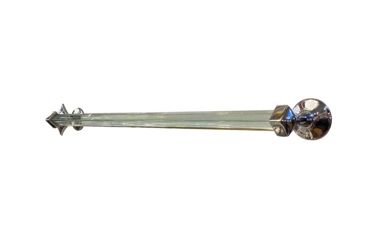Antique Art Deco Glass Rod Towel Bar with Chrome Brackets Rare For Sale ...